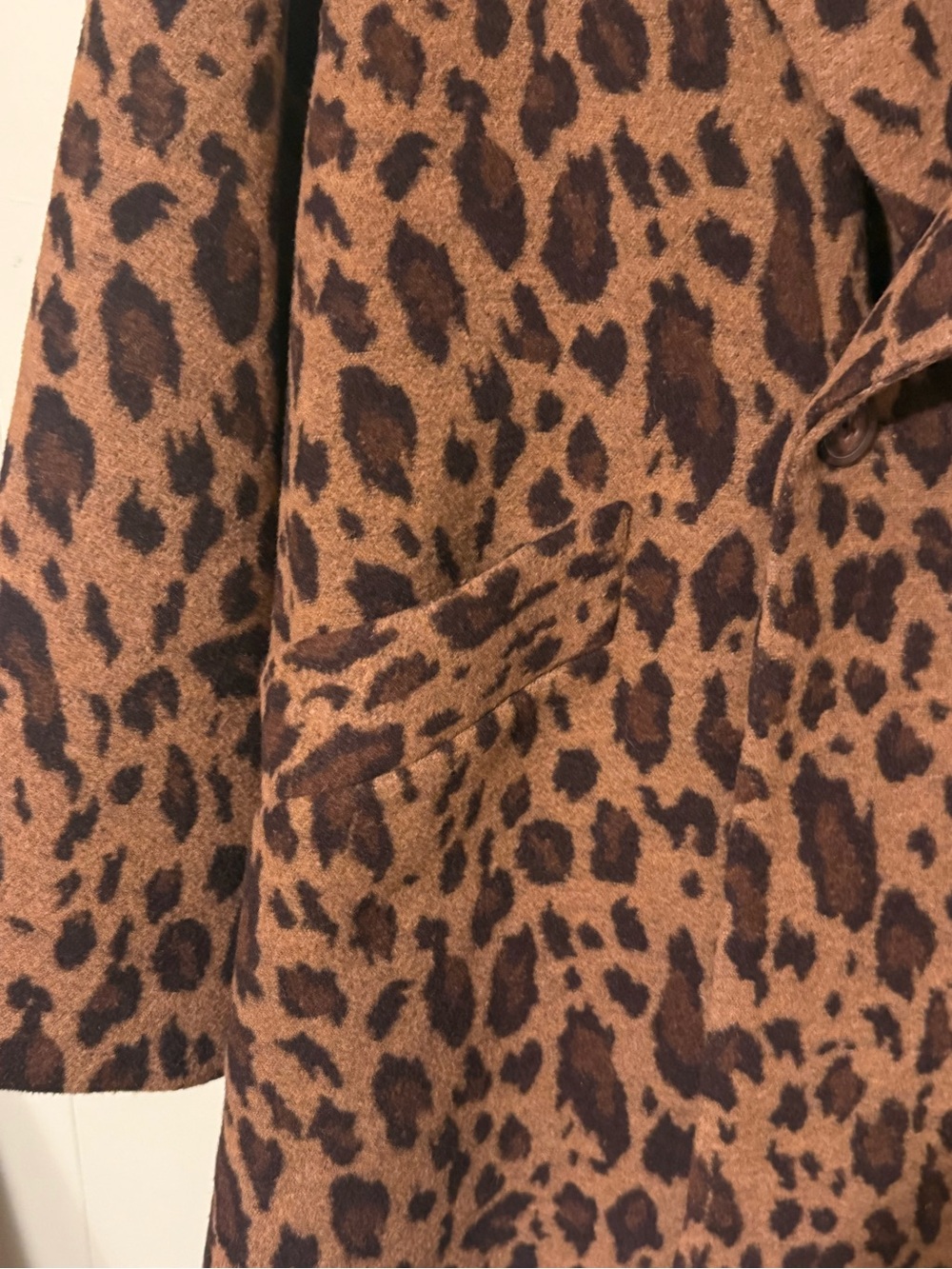 Lane Bryant Leopard Print Pea Coat - Brown/Black Sz 20 - Picture 4 of 15